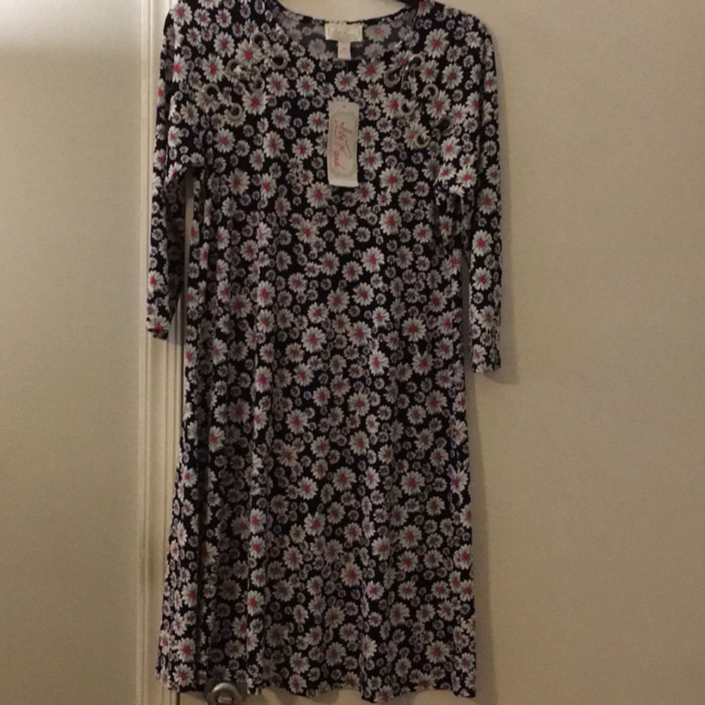 New with tags, navy and pink floral dress